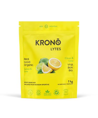 Krono Nutrition Sport Hydration drink mix Energy & Electrolytes powder for Sports Performance - Vegan Gluten Free Organic 40 servings (40 servings (1kg) Lemon & Lime) Lemon & Lime 1.00 kg (Pack of 1)