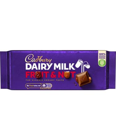 Cadbury Dairy Milk Fruit And Nut Chocolate Bar 110 g bar 110 g (Pack of 1)