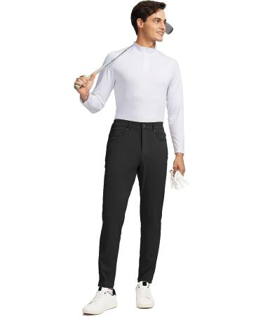 Men's Stretch Golf Pants - 6 Pocket Slim Fit Dress Pants for Travel & Work - Black - XL - Buy Online on GoSupps.com
