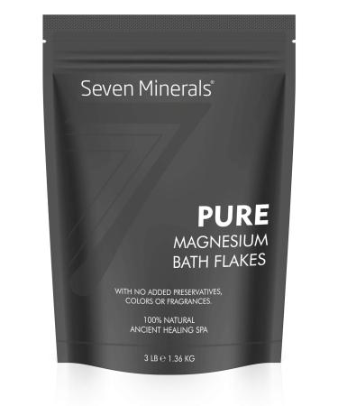 Pure Magnesium Chloride Flakes 3 lb - Absorbs Better Than Epsom Salt - All Natural Unscented Foot Soak (15 uses) or Full Body Bath (8 uses) for Relaxation  Muscle Pain and More! Pure Unscented