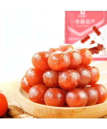 Old Beijing rock sugar gourd (200g/15 small bags) hawthorn fruit cake candy Snack Foods sweet and sour snacks preserved fruit delicious Chinese Special snack gifts (1 bag (15 small bags)) 1.00 g (Pack of 1)