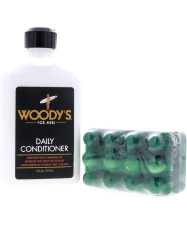 Woody's Daily Conditioner for Men 12 Ounce with Woody's Moisturizing Bar 8 Ounce - Buy Online on GoSupps.com