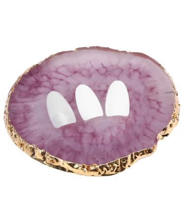Jadpes Nail Art Plate - Resin Nail Art Palette with Natural Stone Pattern & Gold Rim - Red Nail Display Board for Creative Designs - Buy Online on GoSupps.com