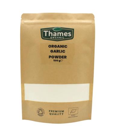 Organic Garlic Powder-Certified Organic Non-GMO Vegan No Additives No Preservatives Resealable Bag by Thames Organic 500g