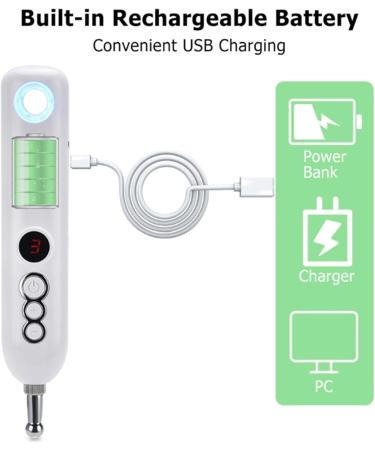 5 in 1 Electronic Meridian Energy Acupuncture Pen Pain Relief Tool Pulse Massage Constant Temperature Heating Suitable for Different Body Positions - Buy Online on GoSupps.com