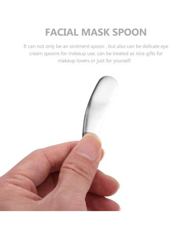 Beaupretty Stainless Steel Cosmetic Spatulas for Facial Cream & Masks | Skin Care Mixing Spoon | 7x2x0.2cm Silver - Buy Online on GoSupps.com