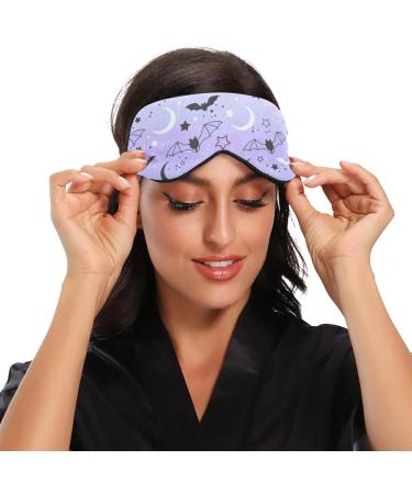 Kigai Cute Bats Starry Sky Eye Mask - Breathable Elastic Contoured Blindfold for Summer Rest - Ideal for Women & Men Travel - Buy Online on GoSupps.com