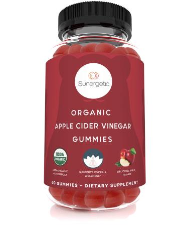 USDA Organic Apple Cider Vinegar Gummies with The Mother  Organic ACV Gummies to Support Overall Wellness  Certified Organic Non-GMO & Vegan - 60 Apple Cider Vinegar Gummies