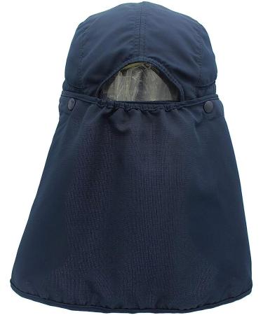 LLmoway Safari Fishing Sun Cap with Removable Neck Flap - Quick Dry Navy Blue Hat for Men and Women - Buy Online on GoSupps.com
