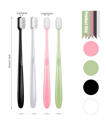Patelai 8 Pieces Soft Toothbrush Set - Micro Nano Extra Soft Bristles for Gentle Oral Care - Ideal for Adults (Black White Pink Green Handles - Buy Online on GoSupps.com