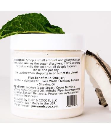 Peppermint & Coconut Organic Coconut Oil Face And Body Polish A Gentle Exfoliating Face Scrub And Sugar Scrub For Body Anti Aging Exfoliator With A Moisturizing Facial Exfoliator For Sensitive Skin - Buy Online on GoSupps.com