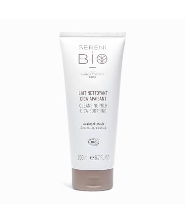Séréni Bio Centella Asiatica Cleansing Milk - Certified Organic, Vegan and Fair Trade Professional Care - Soothes and Cleanses - Moisturizing Cleansing Milk for Face and Body Ultra Sensitive Skin - 200ml