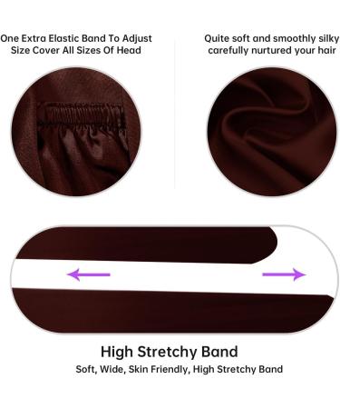 Adjustable Satin Silk Bonnet Cap for Ladies - Night Hair Care Protection for Curly Long Hair | Mr. Bonnarhauben - Breathable Chocolate Color - Buy Online on GoSupps.com