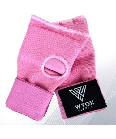 WYOX Boxing Hand Wraps Gel Knuckle Padded Inner Elastic Quick Wraps - Pink | Women Men Wrist Wrap MMA Muay Thai Training Gloves - Buy Online on GoSupps.com