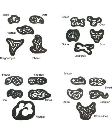 Salmue 25-Piece Tattoo Patterns Template Set for Hair Trimmers - Barber Tools for DIY Styling - Men and Women - Buy Online on GoSupps.com