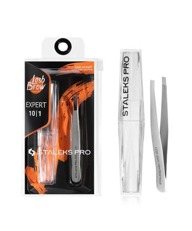 STALEKS PRO Tweezers for thick or thin eyebrows precise stainless steel. Expert 10/1