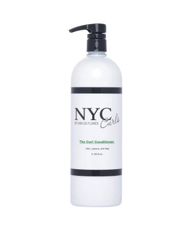 NYC Curls The Curl Conditioner | Daily  Leave-in  & Deep Conditioner for Curly  Coily  & Wavy Hair | 3 products in one | Silicone Free & Vegan | 1 Liter / 33.8 FL OZ