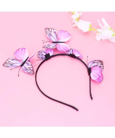 Shop Heallily Pink Butterfly Fascinator Headband - Bohemian Crown for Weddings & Photo Props - Buy Online on GoSupps.com