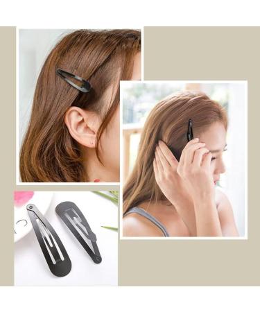 Beayuer 80 Pack Snap Hair Clips 2 Inch Metal Hair Accessories Barrettes for Girls Women Hair Styling (80 Pcs Black) 1 count (Pack of 80) Black - Buy Online on GoSupps.com