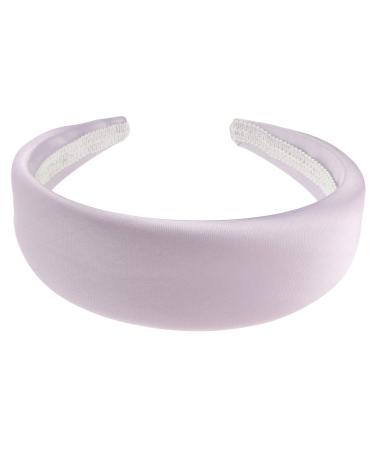 Wide Thick Satin Padded Fashion Formal Summer Fabric Boho Vintage Headband Alice Band Women Hair Accessory Hairband Christmas Birthday Wedding Guest Bridesmaid Prom Dance Holiday (Lilac)