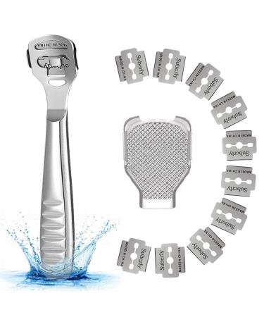 Cornea removal stainless steel corneahobel |Foot cornea remover |Froße toe foot scraps pedicure set with 10 replacement cornea plane for foot care