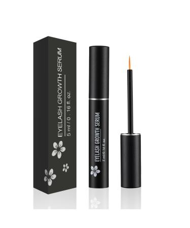 Lash Serum - 5ml Eyelash Growth Serum Advanced Lash Enhancing Treatment for Eyelash Growth Thickness Stronger Healthier Lashes & Brows Vegan & Cruelty-Free Black