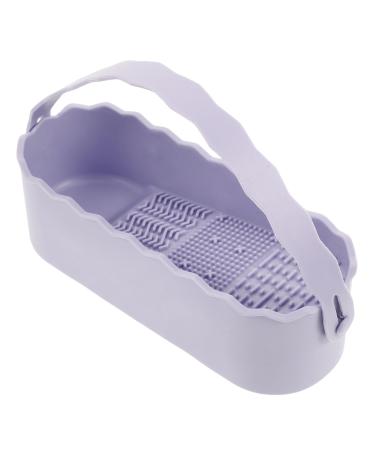 3 1 Makeup Brush Cleaning Box Portable Cosmetic Brush Cleaner Makeup Brush Cleaning Tool Cosmetic Brush Washing Tool Cosmetic Brush Cleaning Pad Make up Brushes Lavender
