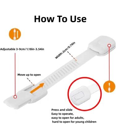 Child Safety Lock Set for Closets & Drawers | 6-Piece Baby Locking Cabinet Kit | No Drill Installation | Strong Adhesive | White - Buy Online on GoSupps.com