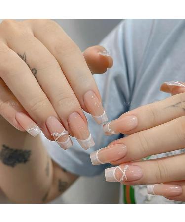 Handmade Wearing Nail French Fingertip Detachable Nail Clips for Midlength Nail Enhancement(S) - Buy Online on GoSupps.com