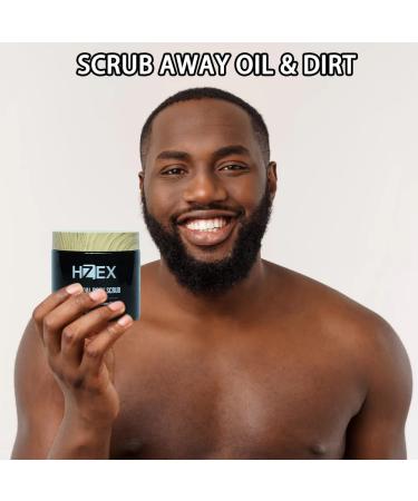 Men's Charcoal Exfoliating Body Scrub & Deep Cleansing Facial Wash - Natural Organic Paraben Free | 300g Exfoliant for Men & Women - Buy Online on GoSupps.com
