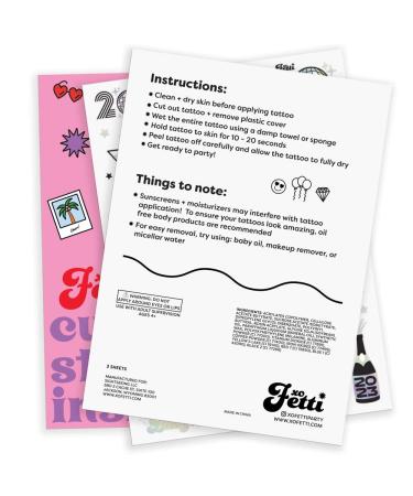 xo  Fetti New Years Eve Party Supplies Tattoos - 42 Glitter Styles | NYE Party Favors  Happy New Year Decorations  NYE 2023 Decor - Buy Online on GoSupps.com