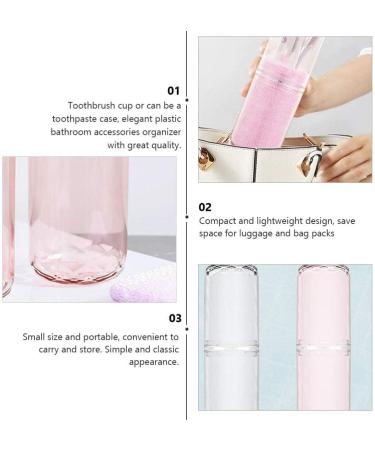 YLWX Transparent Toothbrush Cup - Portable Travel Rinse & Storage Cup | Pink Multifunctional Mouthwash Cup - Buy Online on GoSupps.com