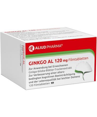 Buy ALIUD PHARMA Ginkgo AL 120 mg - 120 Film-Coated Tablets for Mild Dementia | Ginkgo Biloba Extract - International Shipping Available - Buy Online on GoSupps.com