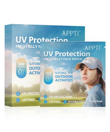 5-Pairs Golf Patches Outdoor UV Protection Face Patch Facial Mask Patches Hydrating Skin Care Sunscreen Patch Suitable for Outdoor Activities