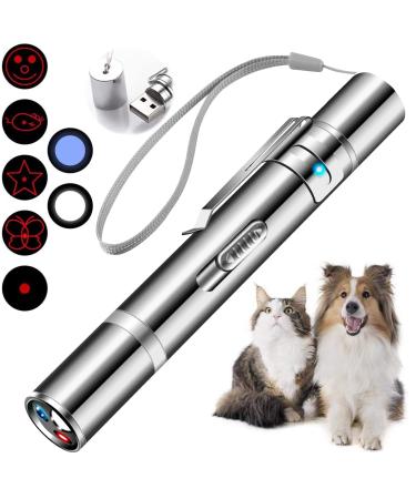 Cowjag Cat Laser Toy, 7 Adjustable Patterns Laser Pointer, USB Recharge Laser, Long Range 3 Modes Training Chaser Interactive Toy, Dog Laser Pen Toy 5.51 x 0.83 x 0.67 inches