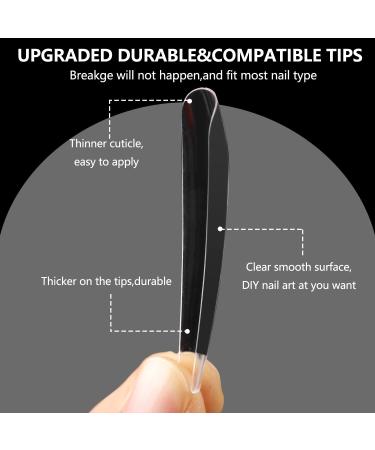 gootrades XXXL Coffin Nail Tips - 360pcs 3XL Extra Long 54mm Sharp Full Cover Clear False Nails | Press On DIY Manicure & Salon Use | 12 Sizes 0-11 - Buy Online on GoSupps.com