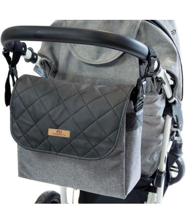 Premium Gray & Black Leather Baby Diaper Bag | Stylish Travel & Stroller Bag | Multi-Functional Care Bag for Parents - Buy Online on GoSupps.com