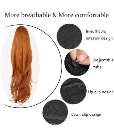 PORSMEER Drawstring Ponytail Extension 26 Inch Long Natural Synethic Hairpiece - Orange - Buy Online on GoSupps.com