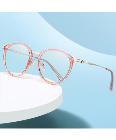 SERONI Blue Light Blocking Glasses for Women & Men - Metal Temple Tr90 Round Frame UV Protection Pink-Gold - 52mm - Buy Online on GoSupps.com