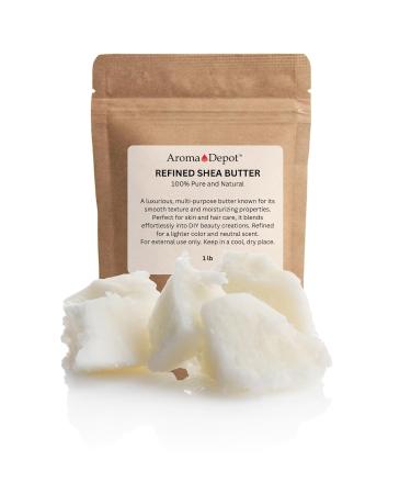 Refined African Shea Butter Grade A 100% Pure Natural Refined Fresh Moisturizing Ideal for Dry and Cracked Skin. It can be used in Body Hair and Face. (1 Lb.)