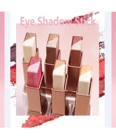 6Pcs Waterproof Two-Tone Eyeshadow Stick Set - Matte & Glitter - Easy Lazy Makeup for Beginners - Buy Online on GoSupps.com