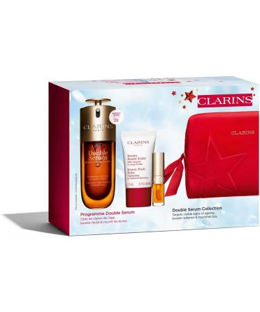 Clarins Gift Set | Double Serum Collection 66.4ml | Worth 108 Featuring 3 Bestselling Clarins Products | Contains Double Serum Generation 9 50ml Lip Comfort Oil Honey 1.4ml Beauty Flash Balm 15ml - Buy Online on GoSupps.com