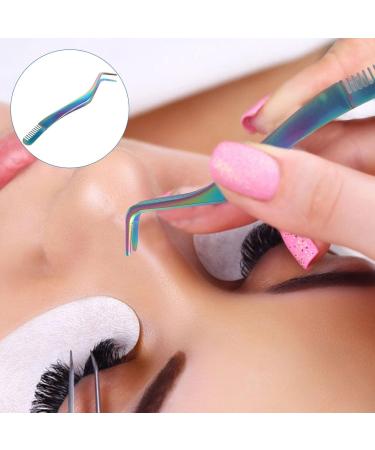 Beavorty Eyelash Tweezers with Comb first aid tweezers eyelashes tweezer lashes tweezers eyebrow tweezers eyelash applicator tool coin tweezers lash tweezers comb lash extension tweezer - Buy Online on GoSupps.com