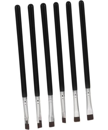 Healeved 24 Pcs Flat Eyebrow Brush Eyeshadow Brush Eyebrow Eyeliner Flat Makeup Brush Artificial Fiber Black - Buy Online on GoSupps.com