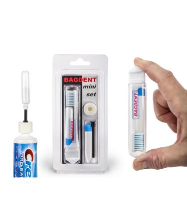 Travel Toothbrush Kit Refilllable Mini Tubes Universal Filling Adapters Backpacking After Lunch Brush TSA Compliant