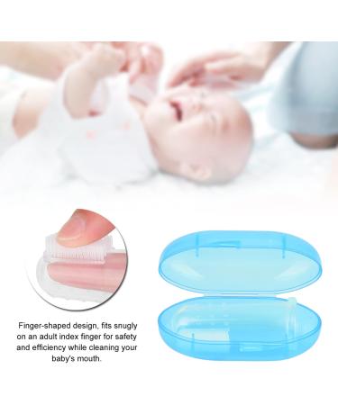 Silicone Baby Toothbrush | Child Safe Finger Toothbrush with Storage Box (Blue) - Best for Teething & Oral Care - Buy Online on GoSupps.com