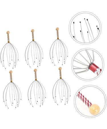 FRCOLOR 12-Piece Multifunctional Massage Device - Handheld Rubber Hair Washer & Scalp Massager Brush - Steel & Wood Design - Buy Online on GoSupps.com