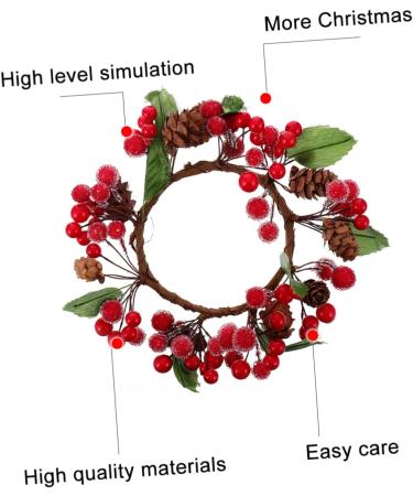 Zerodeko 3 Pcs Christmas Wreath Window Wreaths Christmas Pine Needle Decoration Christmas Swag Winter Fruit Wreath Xmas Window Garland Holiday Greenery Wreath Green Leaves Red Fruit Plastic - Buy Online on GoSupps.com