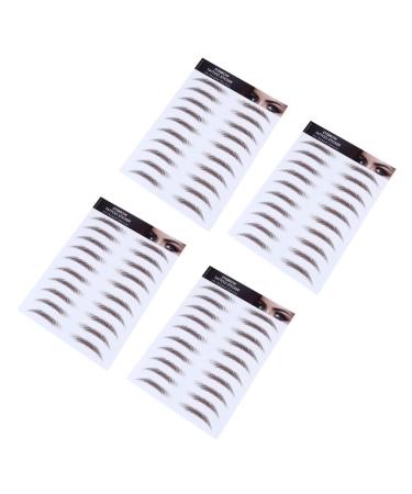 Healeved Fake Eyebrow Stickers 4pcs Eyebrow Stickers Waterproof Eyebrow Transfers 4 Transfer Paper with Ink Tool Hair