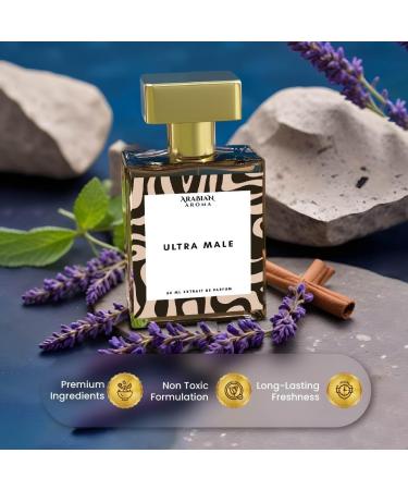 Arabian Aroma Ultra Male Perfume For Men Amber Fougere with Strong And Long Lasting Fragrance For Men Extrait De Perfume. - Buy Online on GoSupps.com